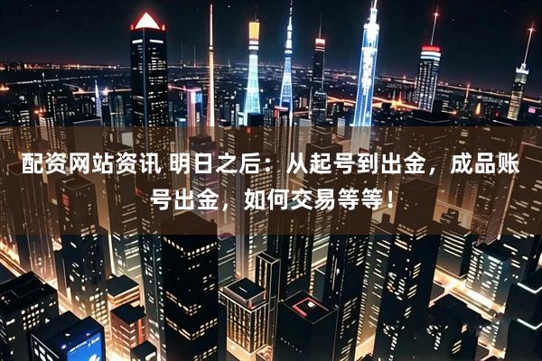 配资网站资讯 明日之后:从起号到出金,成品账号出金,如何交易等等!